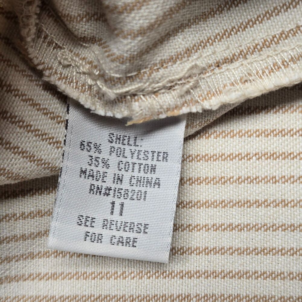 Cali 1850 Womens Pants 11 Tan Brown Striped Wide Leg High Rise Boho Juniors - Picture 7 of 16